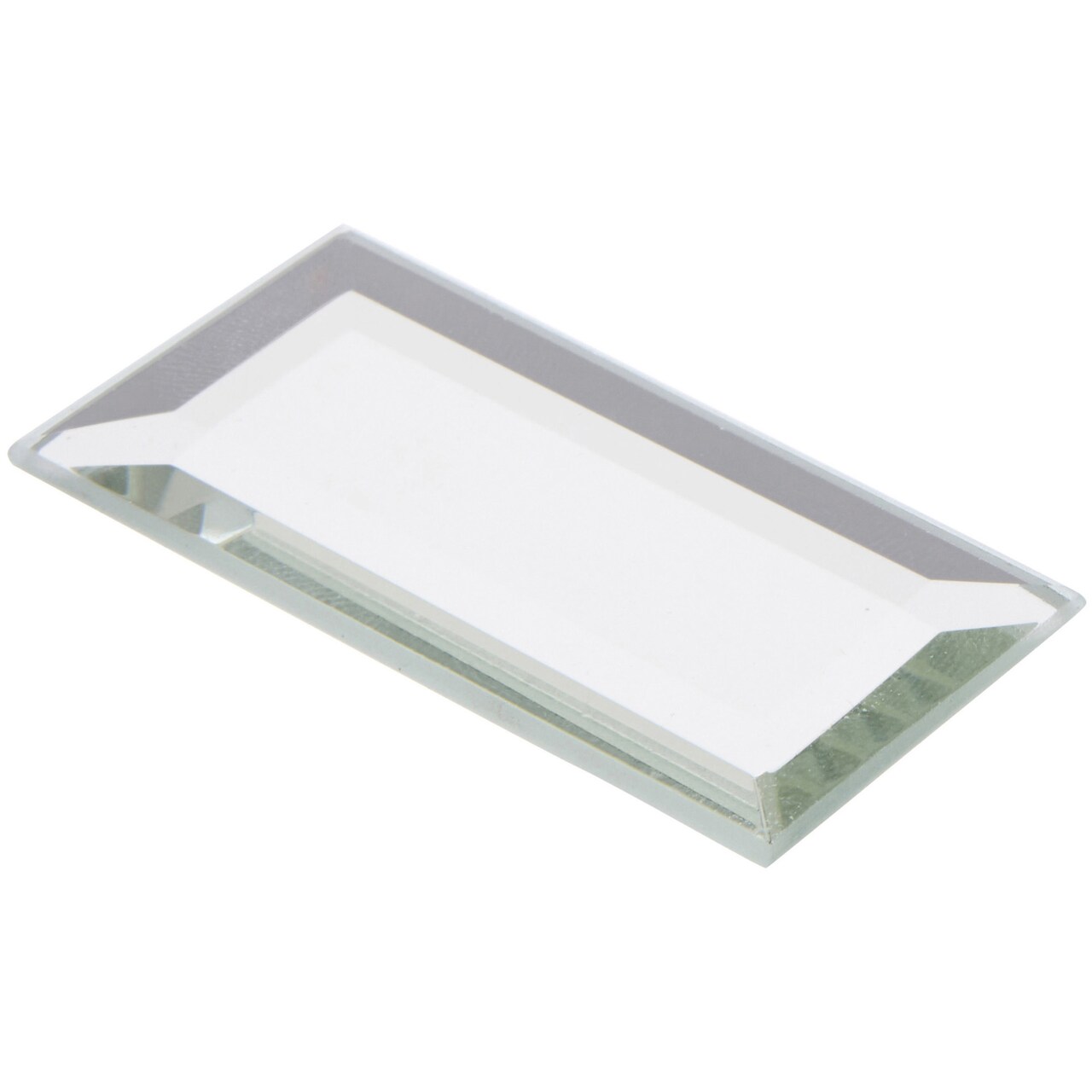 Plymor 1" x 2" Rectangle, 3mm Thick Beveled Glass Mirror